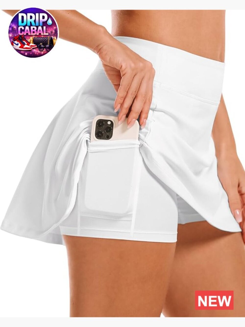 High Waisted Athletic Skort with Pockets and Inner Shorts for Tennis Golf